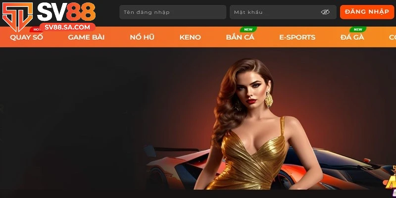 Thao tác đăng nhập SV88 trên website PC